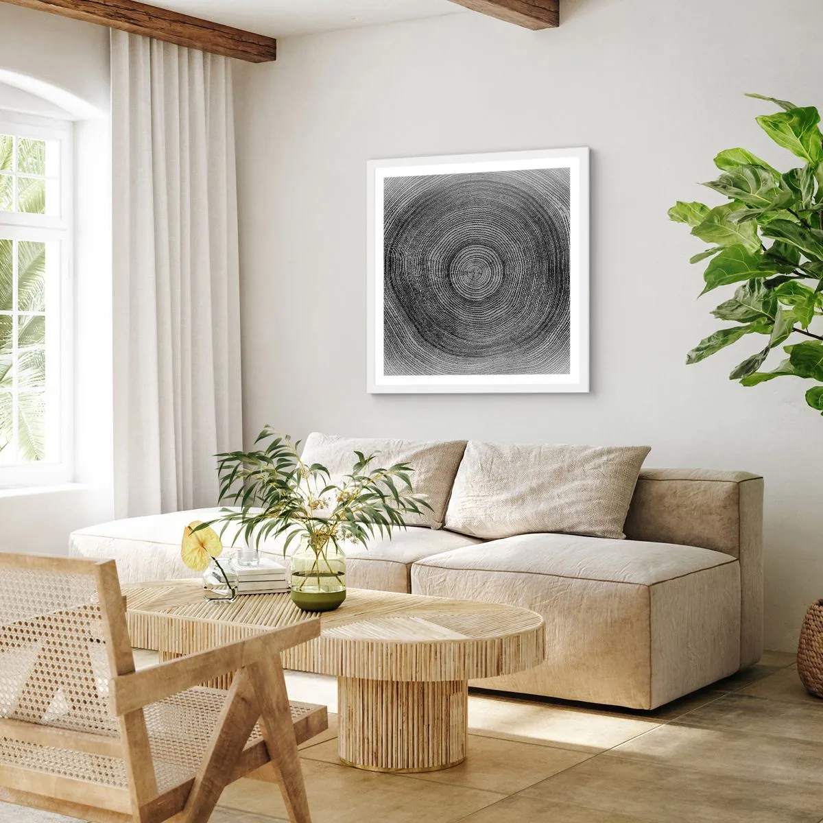 Poster in cornice bianca - I segni del tempo - 40x40 cm