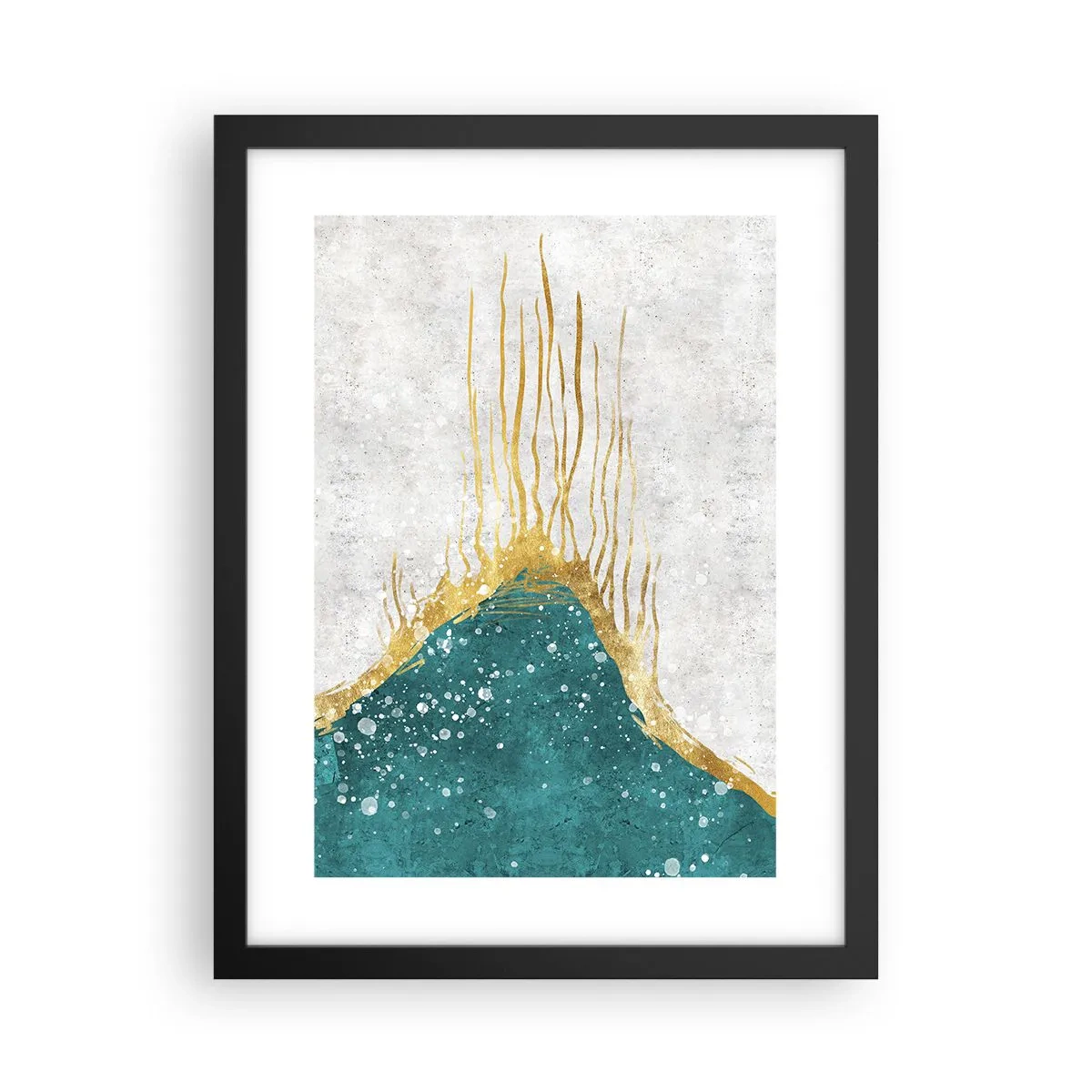 Poster in cornice nera - Flusso dorato - 30x40 cm