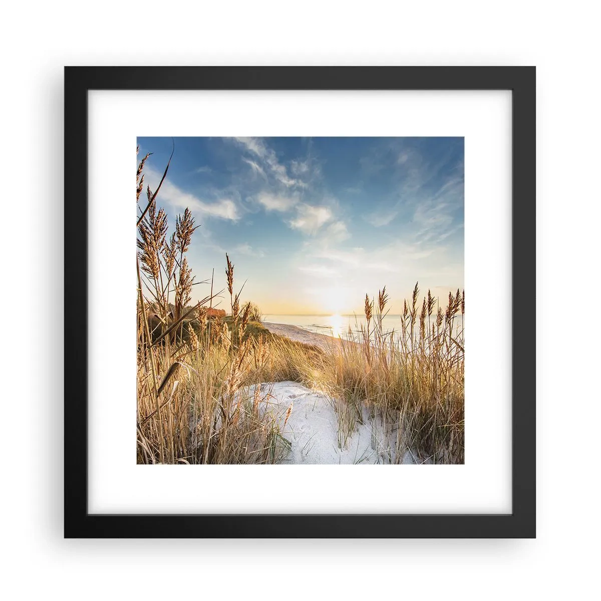 Poster in cornice nera - Spiaggia del nord - 30x30 cm