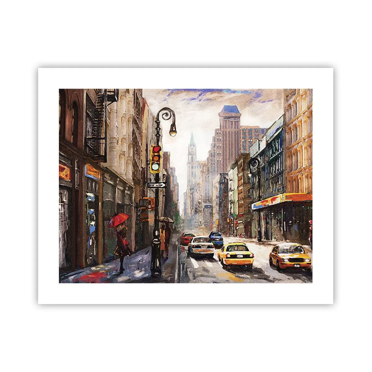 Poster - New York: colorata anche sotto la pioggia - 50x40 cm