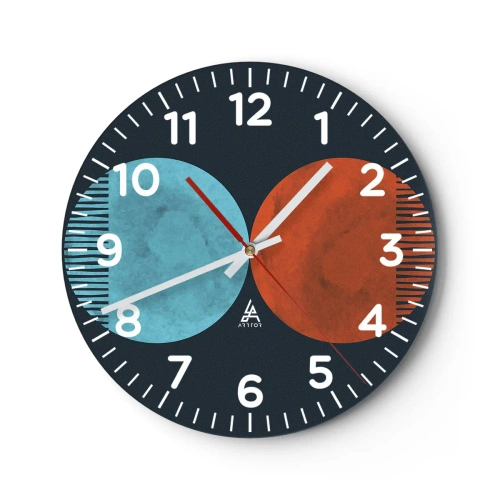 Orologio da parete - Orologio in Vetro - Solo geometria? - 40x40 cm