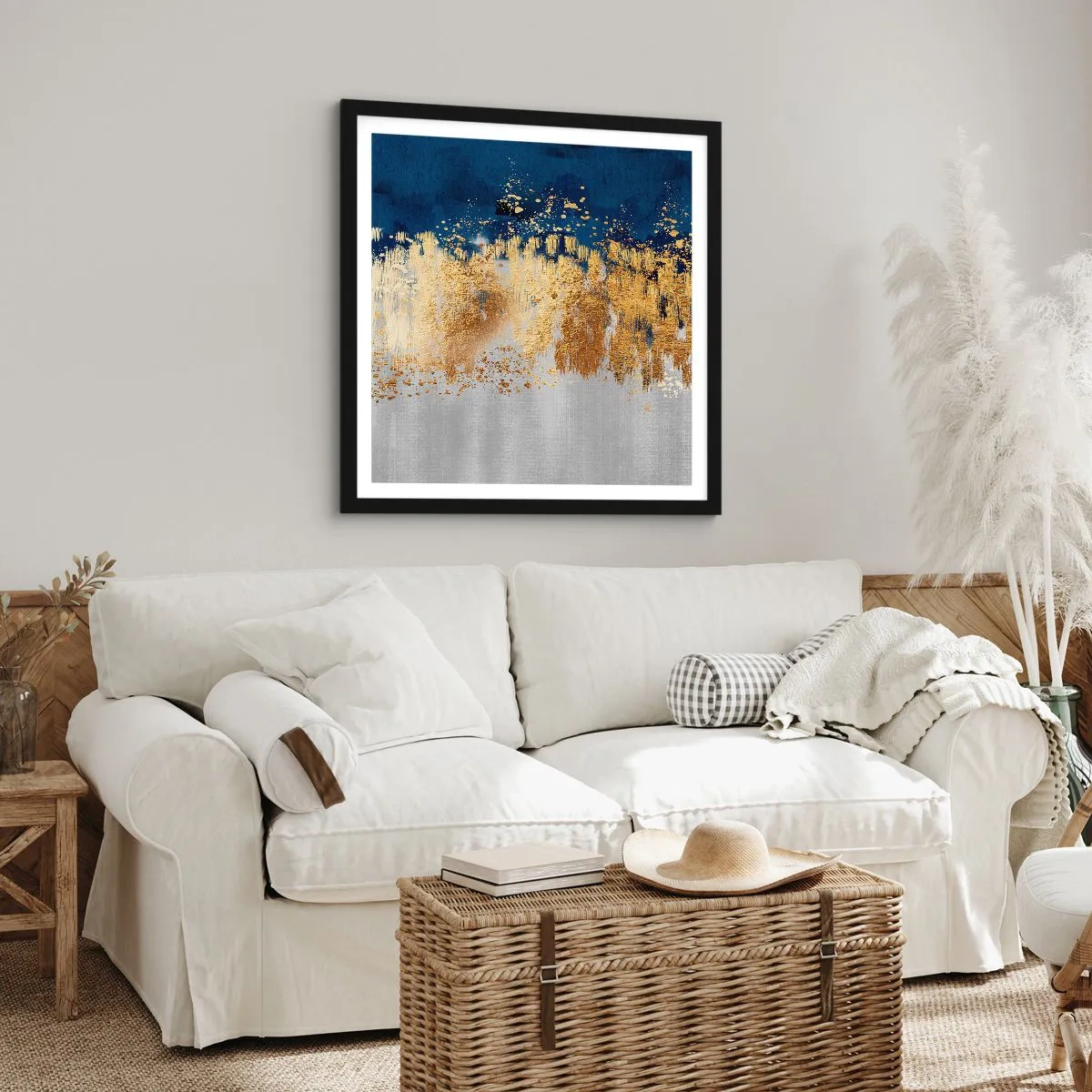 Poster in cornice nera - Composizione moderna con bagliore - 40x40 cm