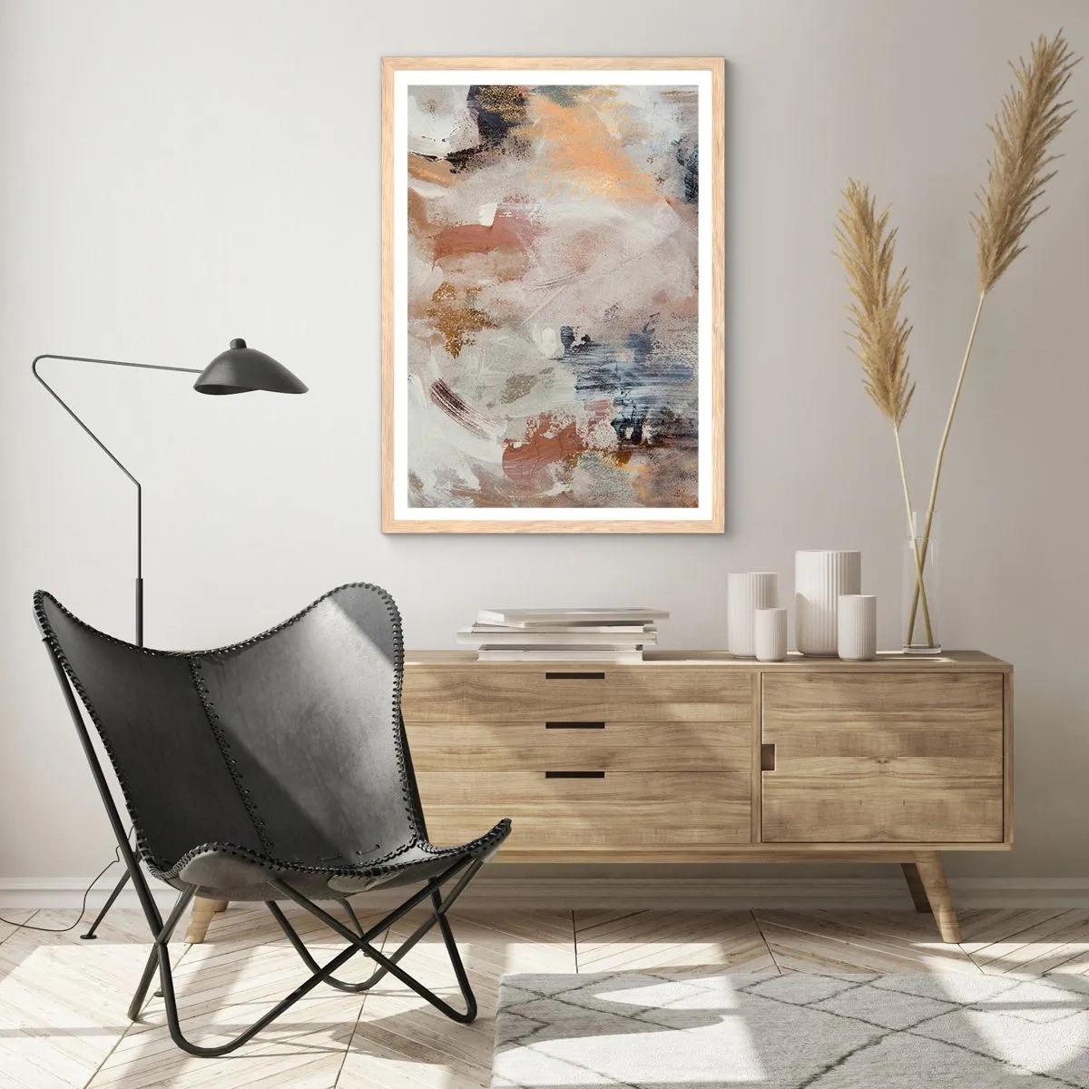 Poster in cornice rovere chiaro - Astrazione annebbiata - 30x40 cm