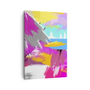 Quadro su tela - Stampe su Tela - Astrazione dinamica in colori intensi - 70x100cm - Pennellata dopo pennellata - Decorazione murale moderna per soggiorno e camera da letto ARTTOR
