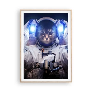 Poster in cornice rovere chiaro - Houston, avete un problema - 70x100 cm