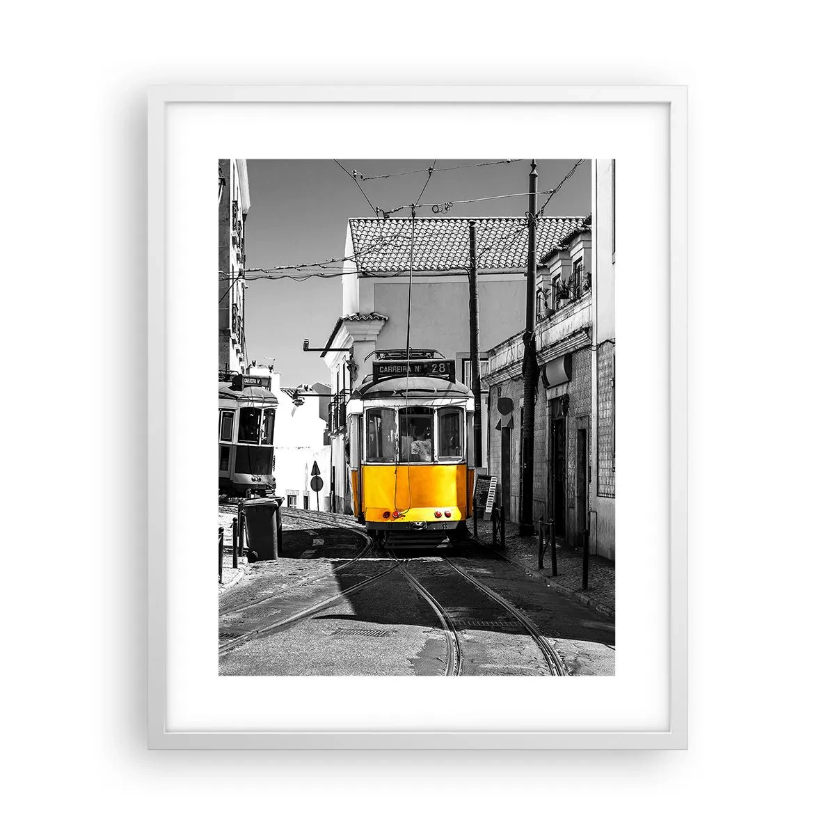 Poster in cornice bianca - Lo spirito di Lisbona - 40x50 cm