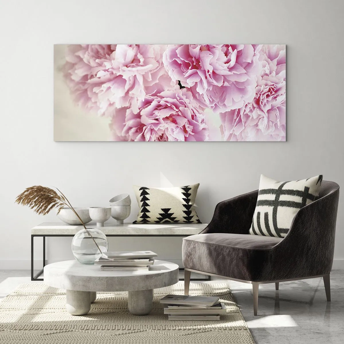 Quadro su vetro - Nel fasto rosa - 100x40 cm