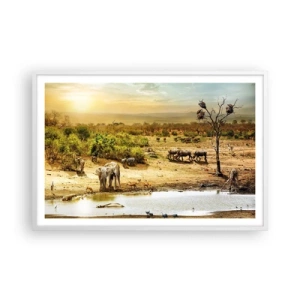 Poster in cornice bianca - "Un fiume usciva da Eden…" - 91x61 cm