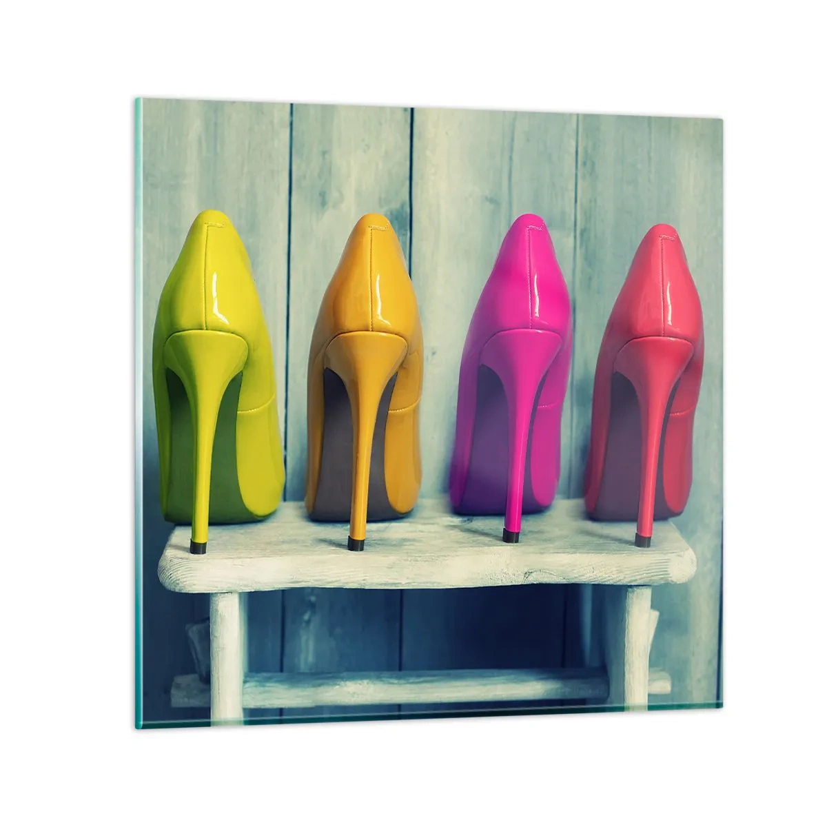 Quadro su vetro - A passeggio sull'arcobaleno - 60x60 cm