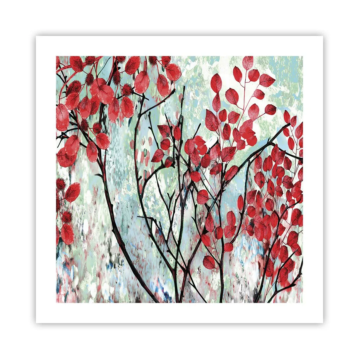 Poster - Albero in scarlatto - 50x50 cm