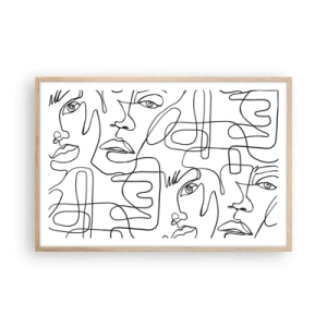 Poster in cornice rovere chiaro - Emozioni intrecciate - 91x61 cm