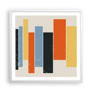 Poster in cornice bianca - Notazione musicale - 60x60 cm