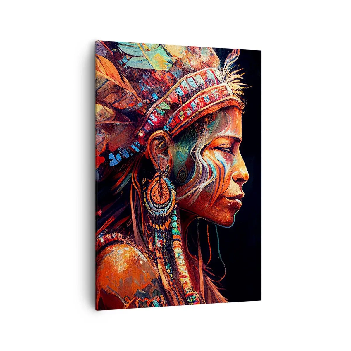 Quadro su tela - Stampe su Tela - Una figura colorata in stile etnico con una tazza di bevanda fumante - 70x100cm - Rituale magico - Decorazione murale moderna per soggiorno e camera da letto ARTTOR