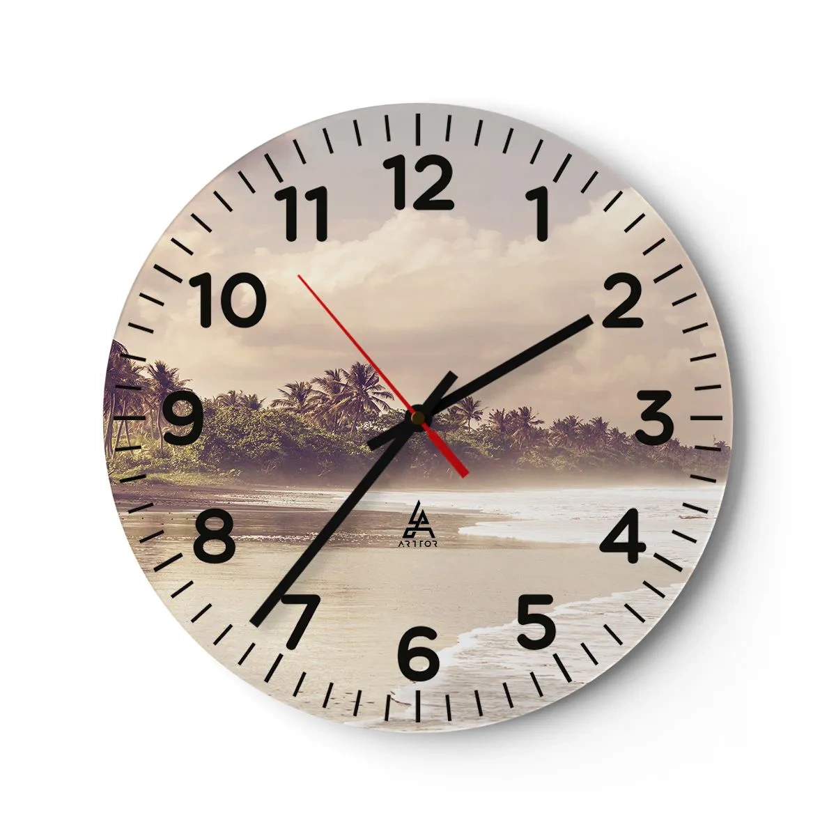 Orologio da parete - Orologio in Vetro - La carezza delle onde - 40x40 cm
