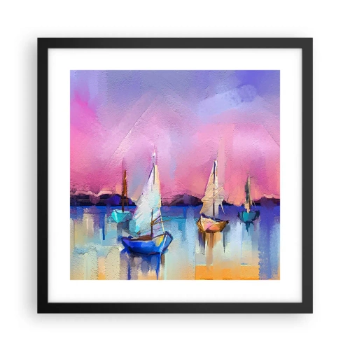 Poster in cornice nera - Direzione: mare aperto - 40x40 cm