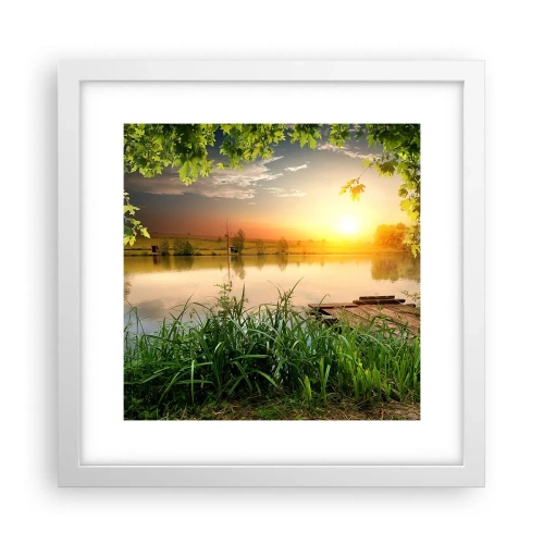 Poster in cornice bianca - Paesaggio incorniciato di verde - 30x30 cm