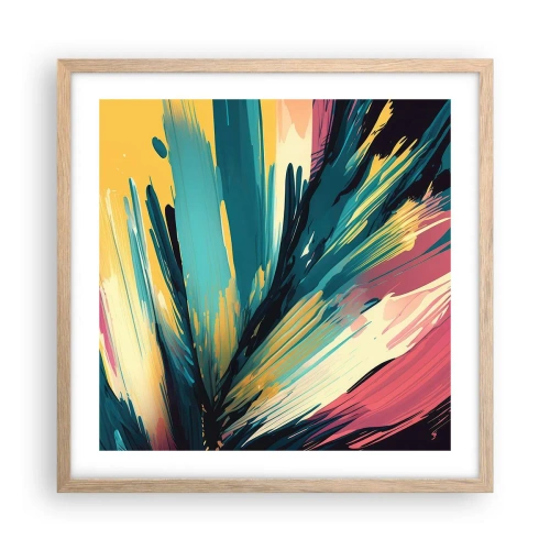 Poster in cornice rovere chiaro - Composizione: esplosione di gioia - 50x50 cm
