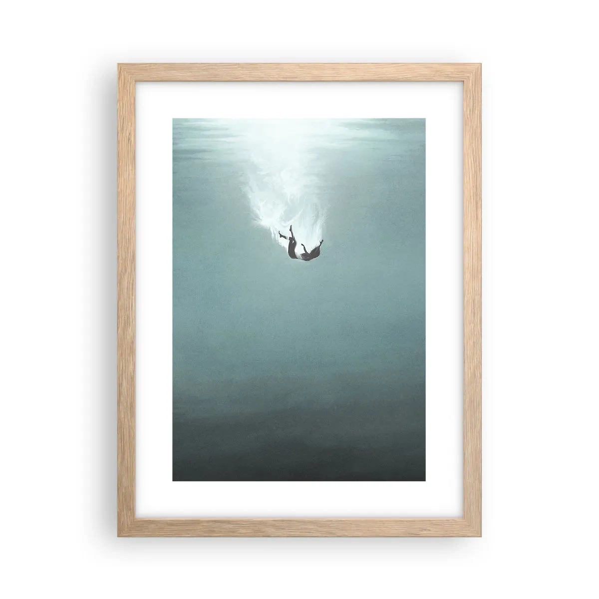 Poster in cornice rovere chiaro - Nell'abbraccio dell'oceano - 30x40 cm