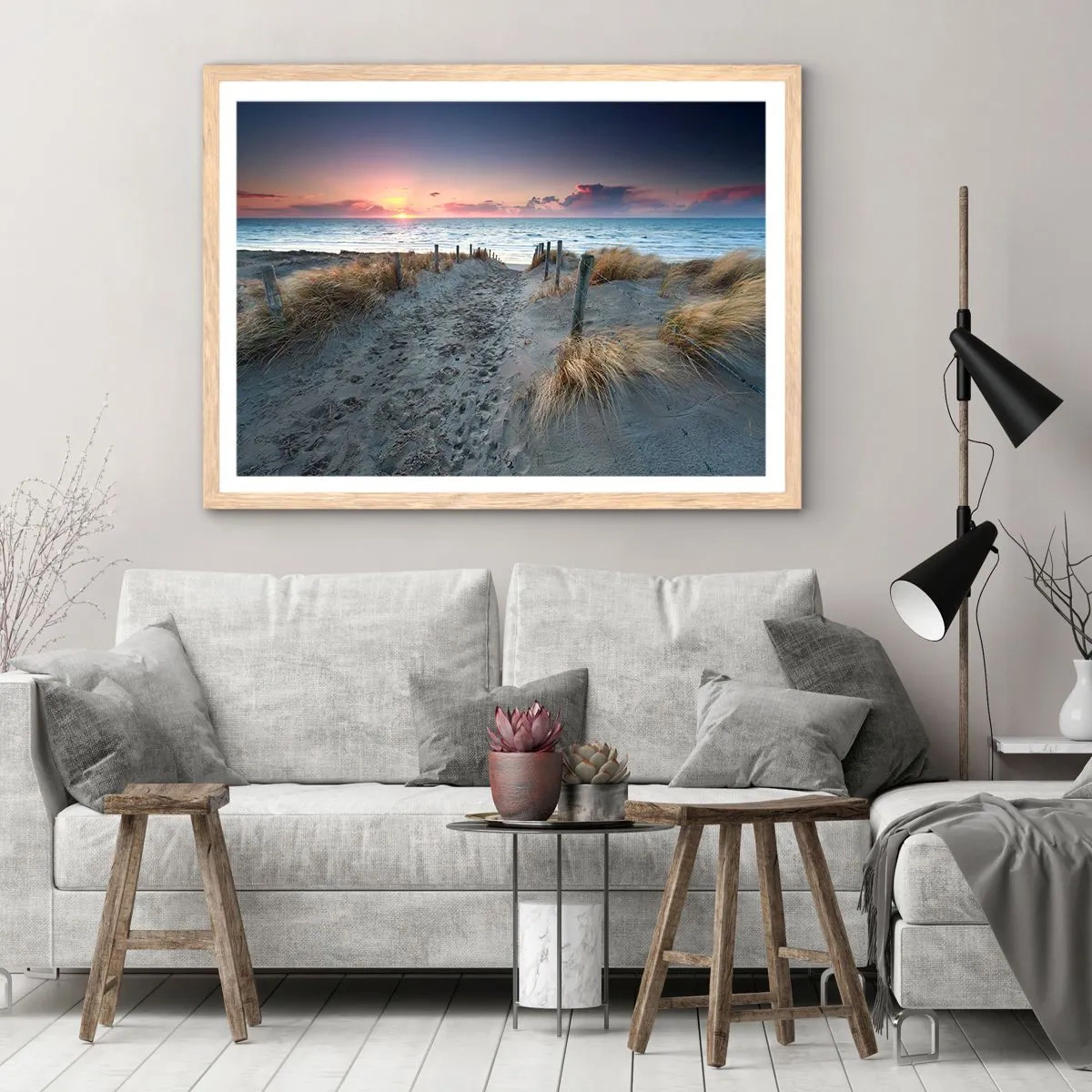 Poster in cornice rovere chiaro - Hai versato un arcobaleno di luce radiosa... - 50x40 cm