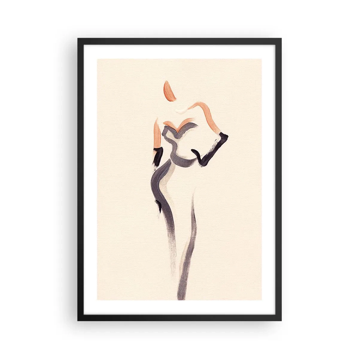 Poster in cornice nera - Silhouette femminile minimalista - 50x70cm - Gli anni d'oro di Hollywood - Decorazione murale moderna per soggiorno e camera da letto ARTTOR