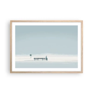 Poster in cornice rovere chiaro - Si, aspetto. - 70x50 cm