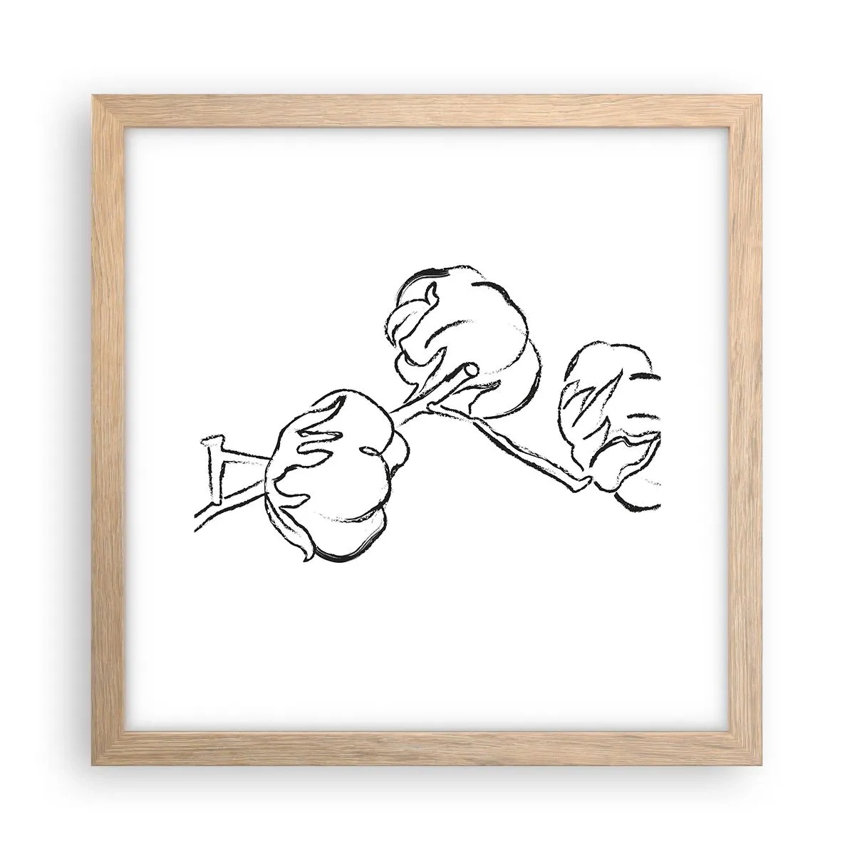 Poster in cornice rovere chiaro - Piumino di cotone - 30x30 cm