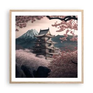 Poster in cornice rovere chiaro - Il Paese dei ciliegi in fiore - 60x60 cm