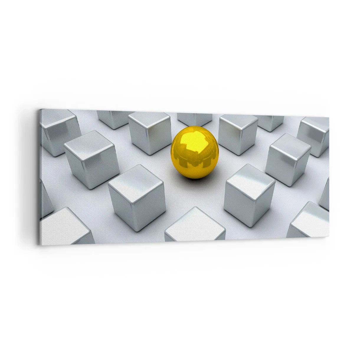 Quadro su tela - Stampe su Tela - Perché io? Composizione geometrica - 100x40 cm