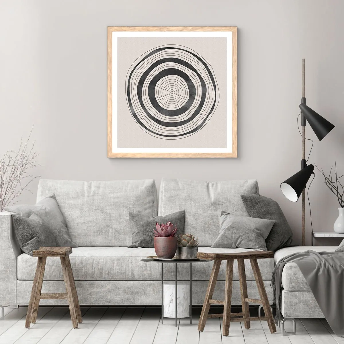 Poster in cornice rovere chiaro - Conta ciò che sta in mezzo - 40x40 cm