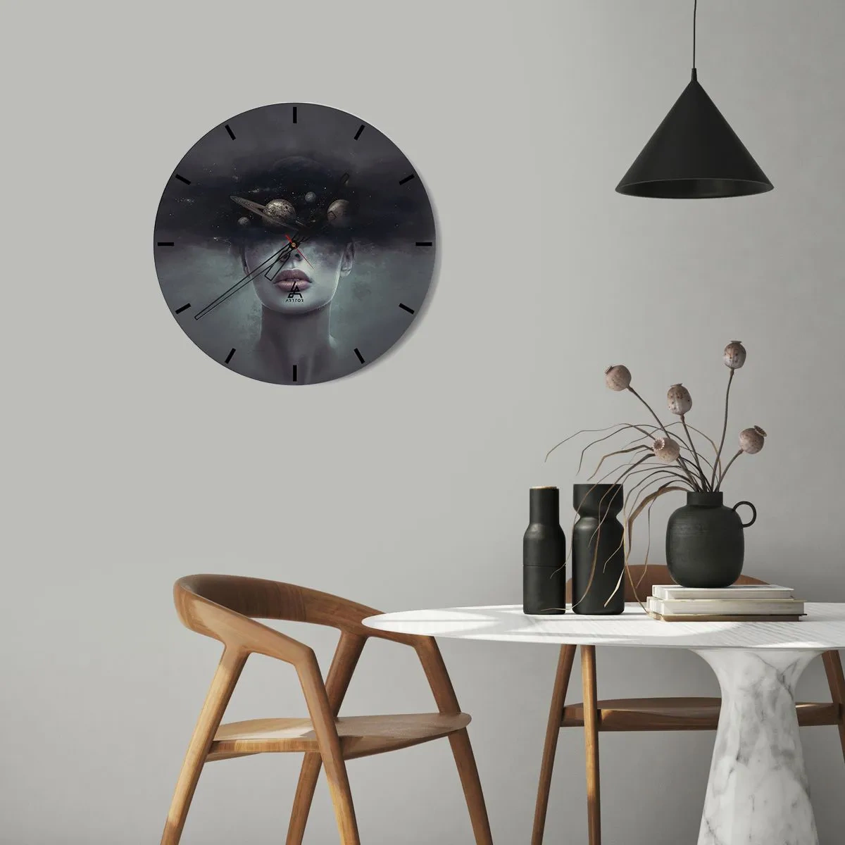 Orologio da parete - Orologio in Vetro - E i pianeti folleggiano... - 40x40 cm