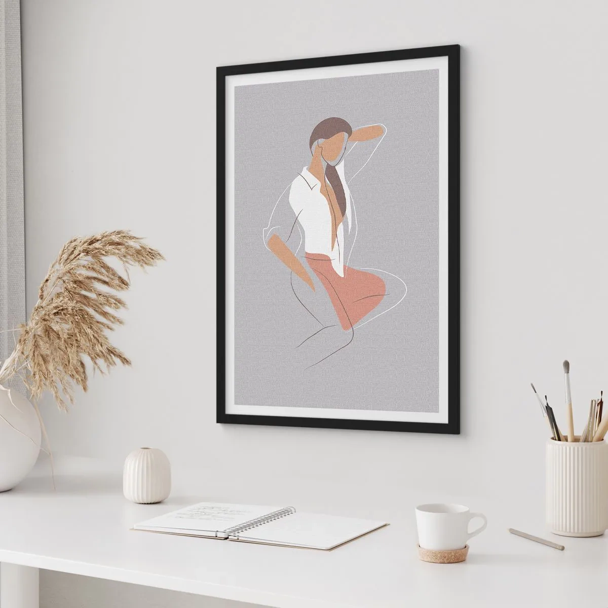 Poster in cornice nera - Profilo di bellezza - 70x100 cm