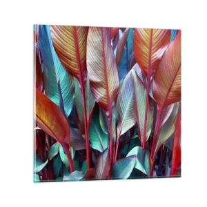 Quadro su vetro - Selva colorata - 30x30 cm