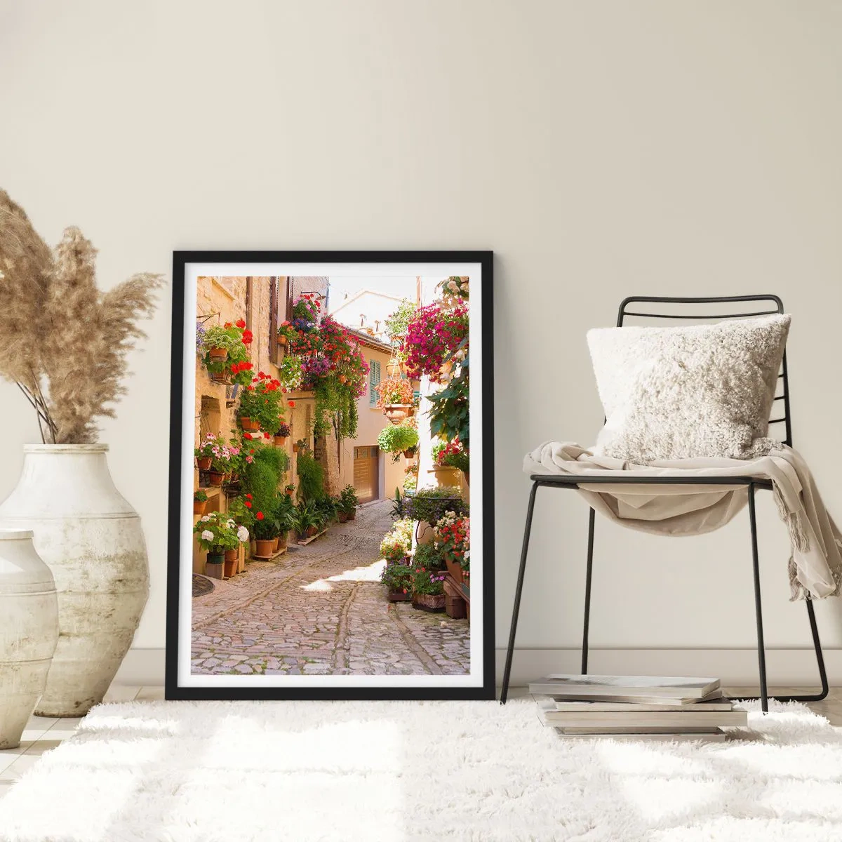 Poster in cornice nera - Un'esplosione di fiori - 61x91 cm