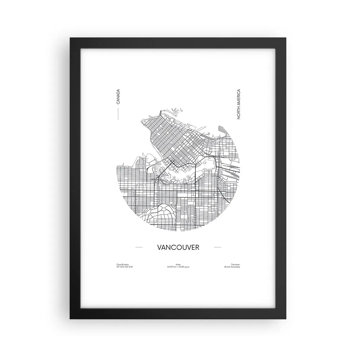 Poster in cornice nera - Anatomia Vancouver - 30x40 cm