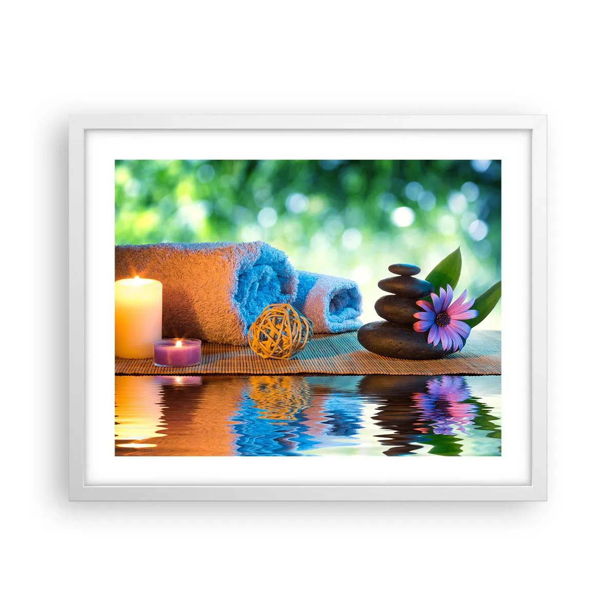 Poster in cornice bianca - Tempo per il corpo - 50x40 cm