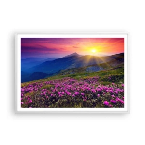 Poster in cornice bianca - Odore di mugo e profumo di erbe - 100x70 cm