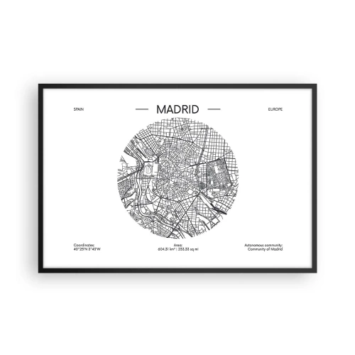 Poster in cornice nera - Anatomia di Madrid - 91x61 cm