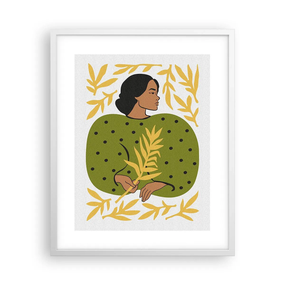 Poster in cornice bianca - Ragazza hawaiana - 40x50 cm