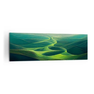 Quadro su tela - Stampe su Tela - Colline verdi con sentieri ondulati - 160x50cm - Nelle valli verdi - Decorazione murale moderna per soggiorno e camera da letto ARTTOR
