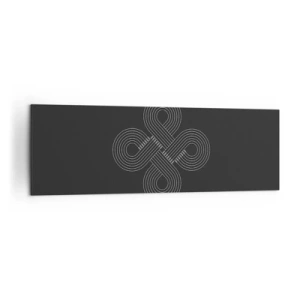 Quadro su tela - Stampe su Tela - Motivo celtico in stile minimalista su sfondo nero - 160x50cm - Nello spirito celtico - Decorazione murale moderna per soggiorno e camera da letto ARTTOR