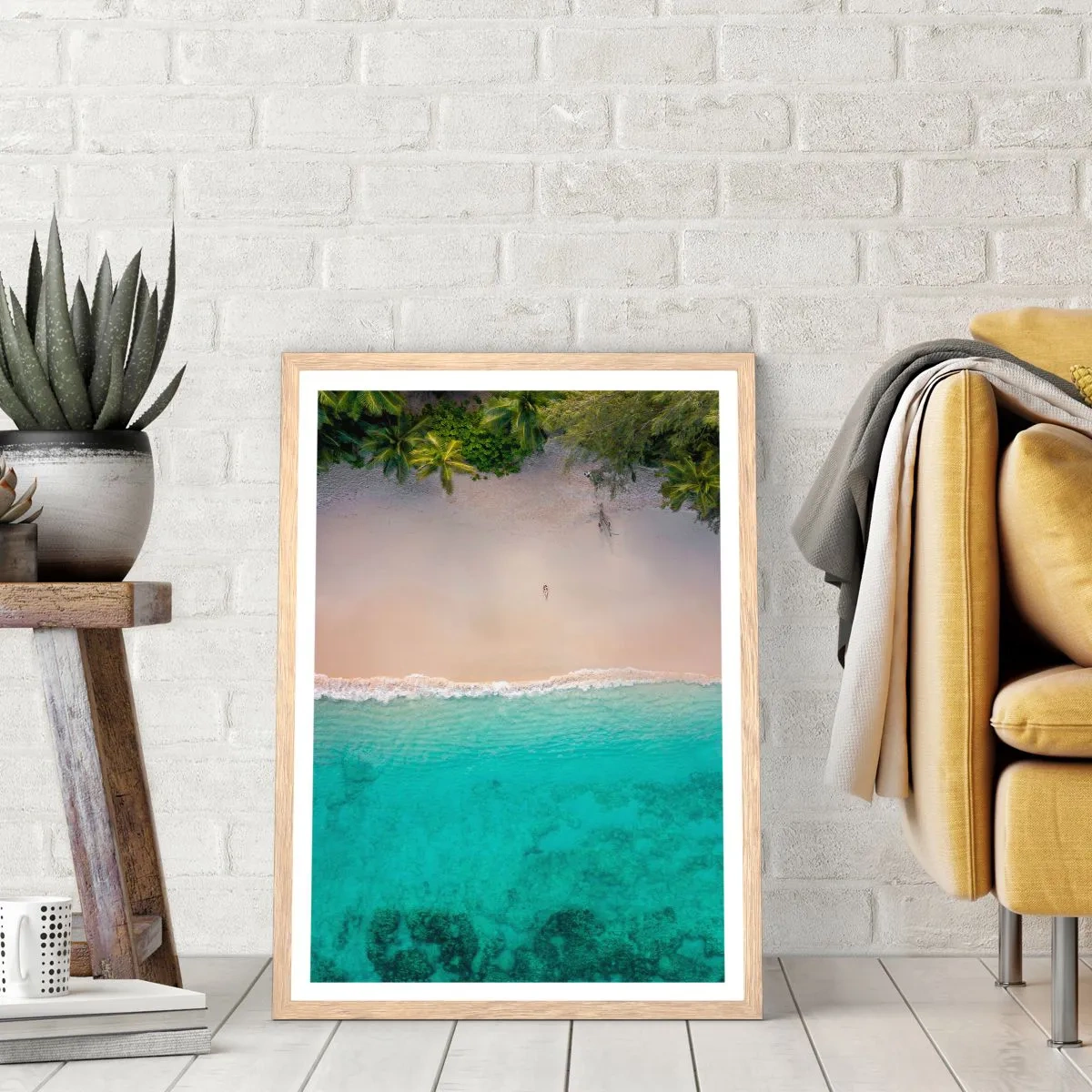 Poster in cornice rovere chiaro - Spiaggia del paradiso - 30x40 cm