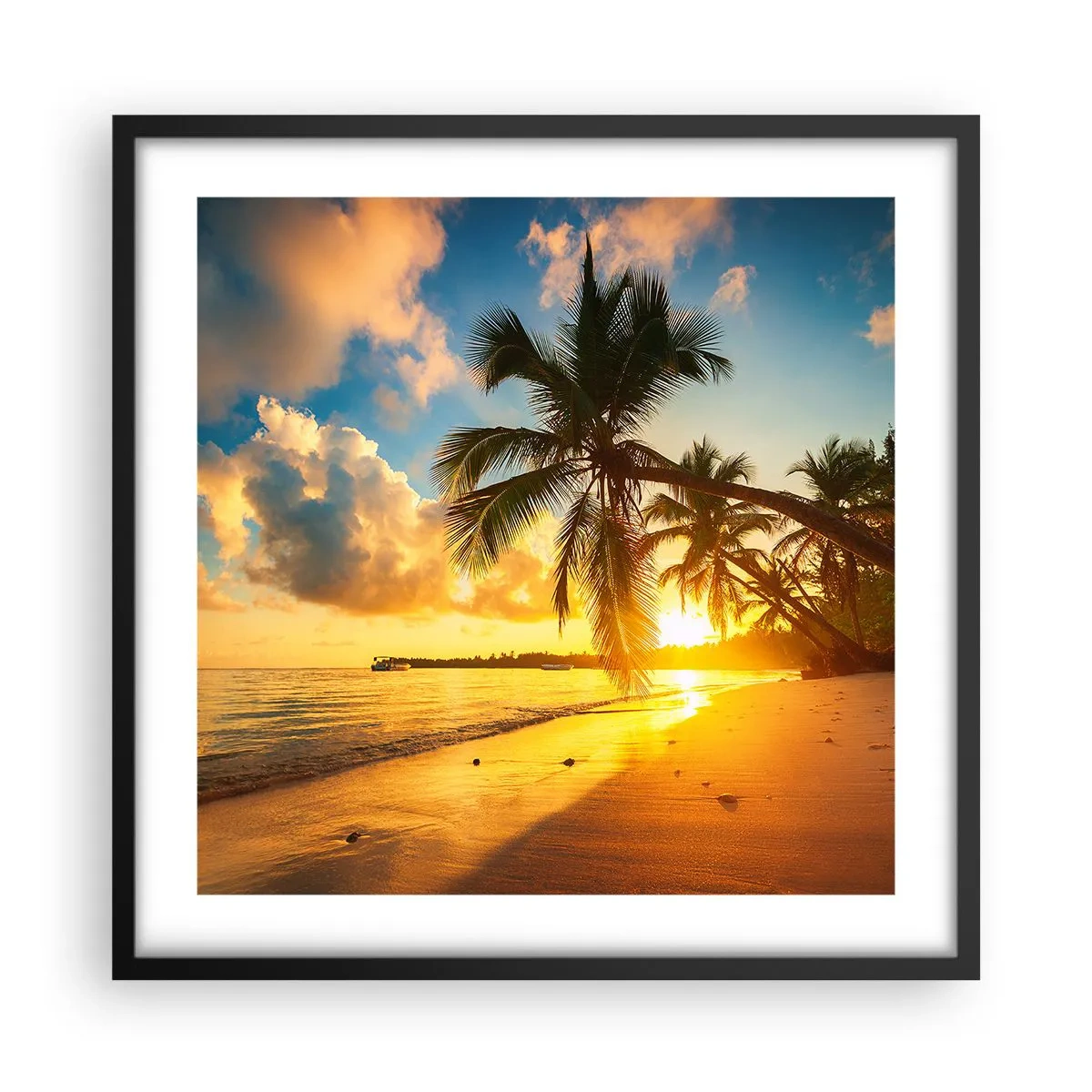 Poster in cornice nera - Sogno dei Caraibi - 50x50 cm