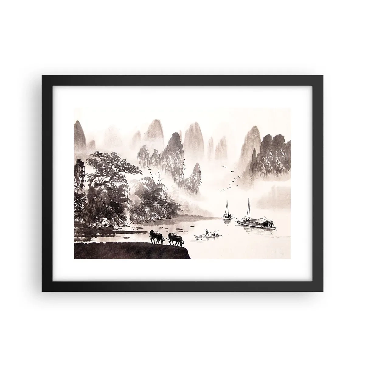 Poster in cornice nera - L'esotica quotidianità dell'Oriente - 40x30 cm