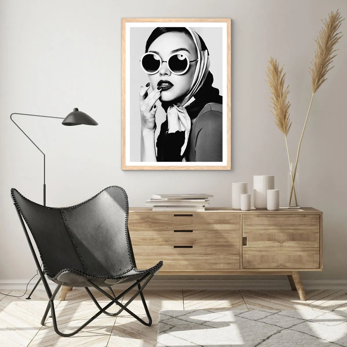 Poster in cornice rovere chiaro - Saluti dagli anni '60 - 61x91 cm