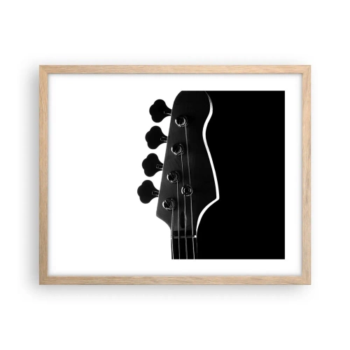 Poster in cornice rovere chiaro - Silenzio rock - 50x40 cm