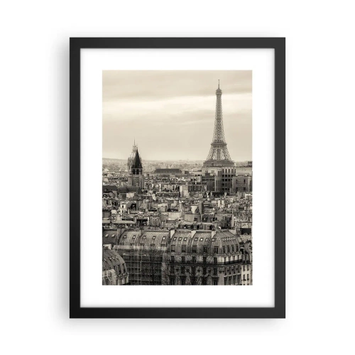 Poster in cornice nera - Sui tetti di Parigi - 30x40 cm