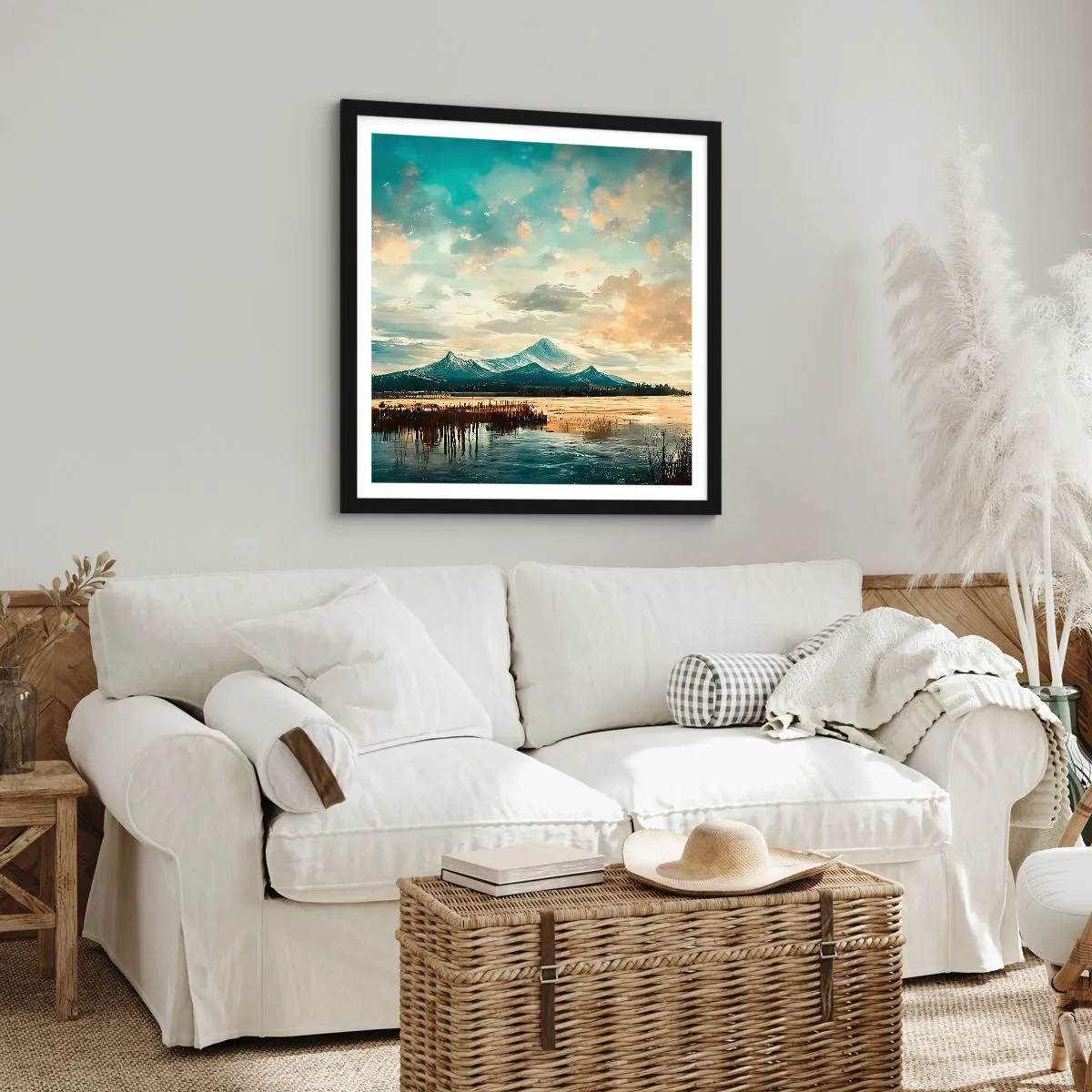 Poster in cornice nera - Sotto la protezione del cielo - 60x60 cm