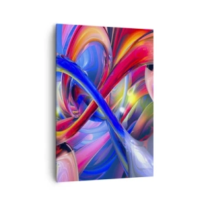 Quadro su tela - Stampe su Tela - Composizioni geometriche astratte e colorate in forme dinamiche - 70x100cm - La danza dei colori - Decorazione murale moderna per soggiorno e camera da letto ARTTOR