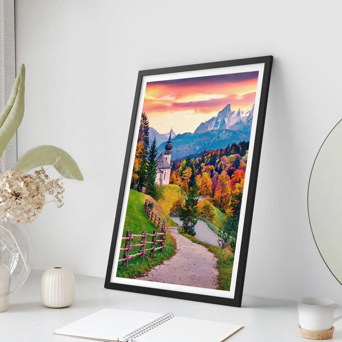 Poster in cornice nera - Un paesaggio come dipinto - 40x50 cm