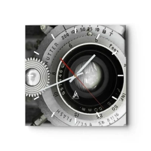 Orologio da parete - Orologio in Vetro - L'obiettivo di una vecchia macchina fotografica - 30x30cm - Racconto su Hollywood - Decorazione murale moderna per soggiorno e camera da letto ARTTOR